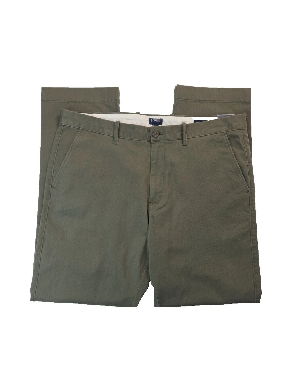 J Crew Olive Green Chino Pants Trousers Flex Straight Size 36x32 NEW NWT